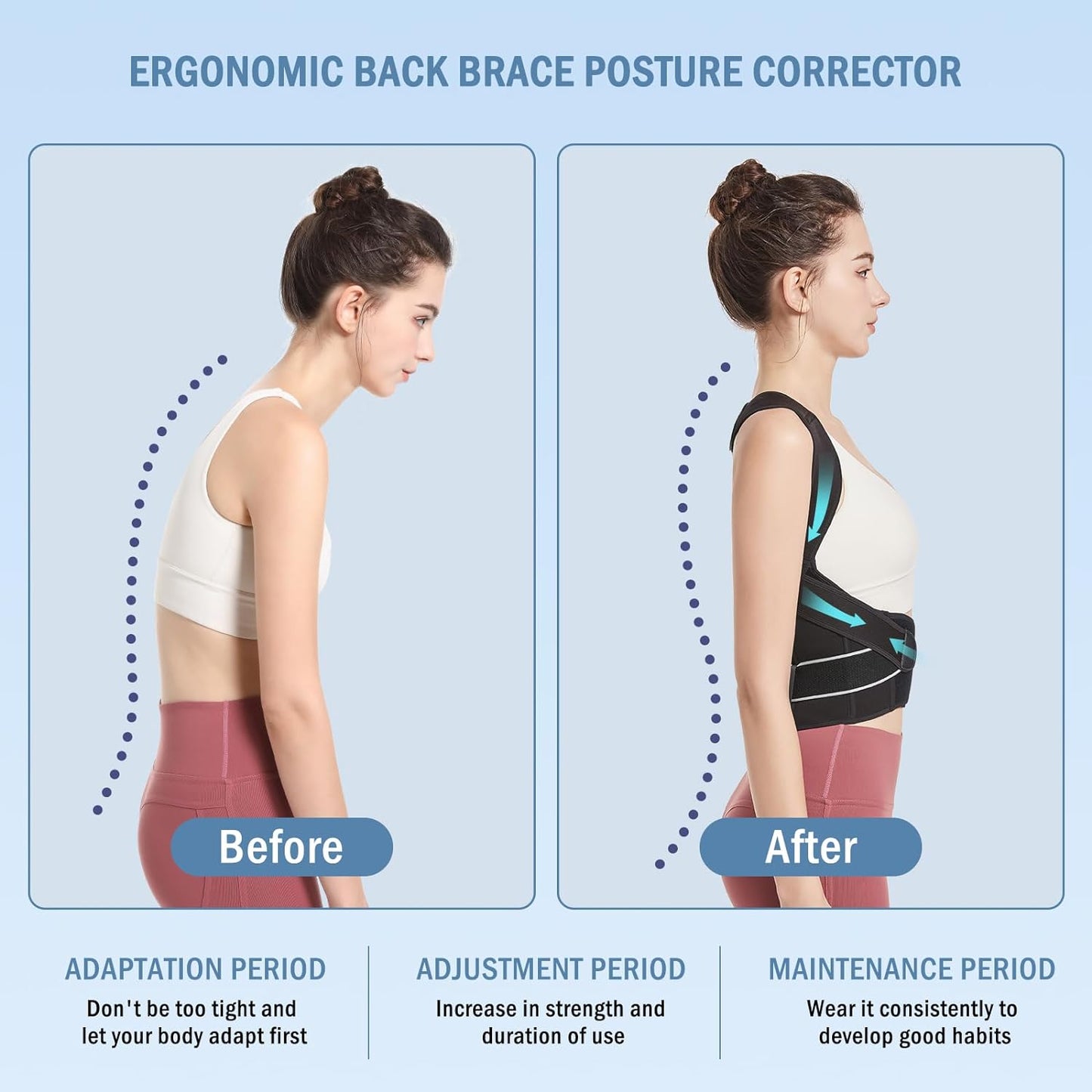 Adjustable Back Brace Posture Corrector for Women & Men