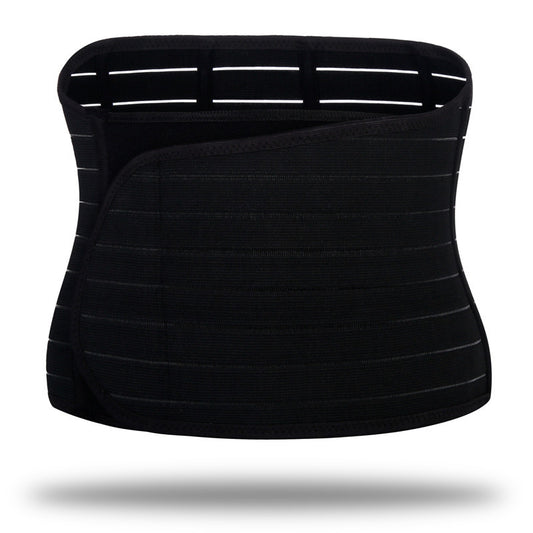 Beige maternity abdominal support belt with breathable wrap construction