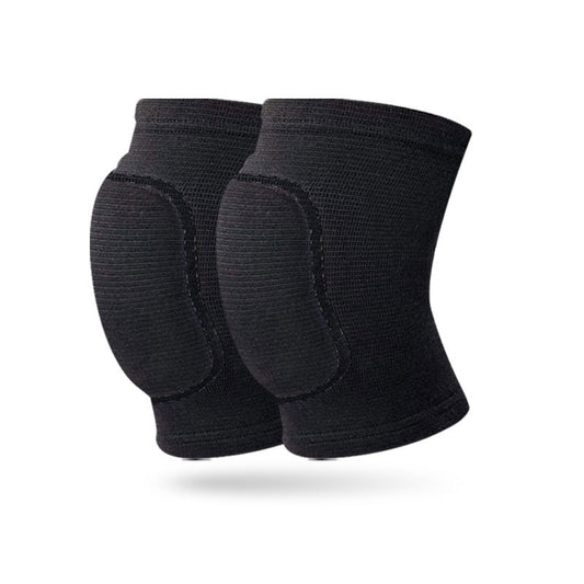 Close-up of black padded knee pads highlighting front foam padding