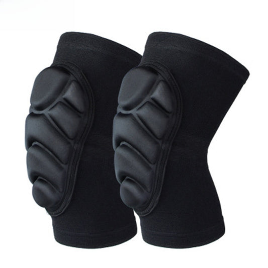 Pair of black padded protective sleeves shown on a white background