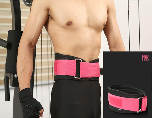 Pink-Strap Weightlifting Belt