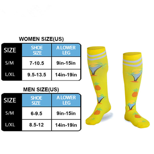 Tropical Yellow Compression Socks