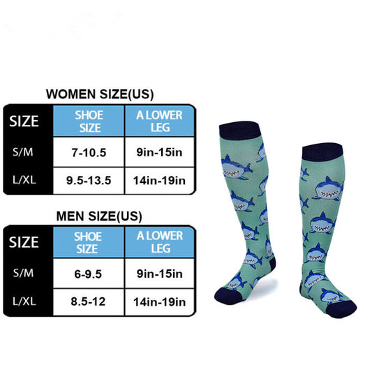 Shark Print Compression Socks