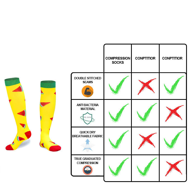 Cute Women Compression Socks for Circulation, Knee High Stockings Support for Nurse, Cycling, Hiking, Riding, Running