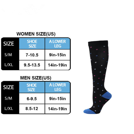 Mini Dot on Black Compression Socks