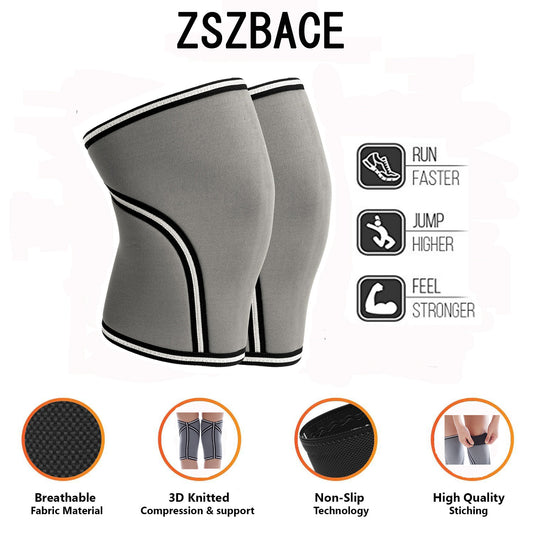 Gray Contoured Knee Support Sleeves