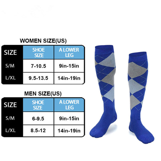 Blue Argyle Compression Socks