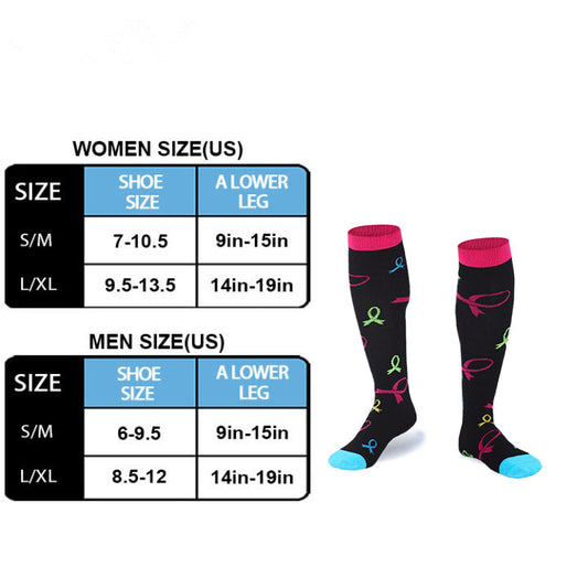 Ribbon Print Compression Socks
