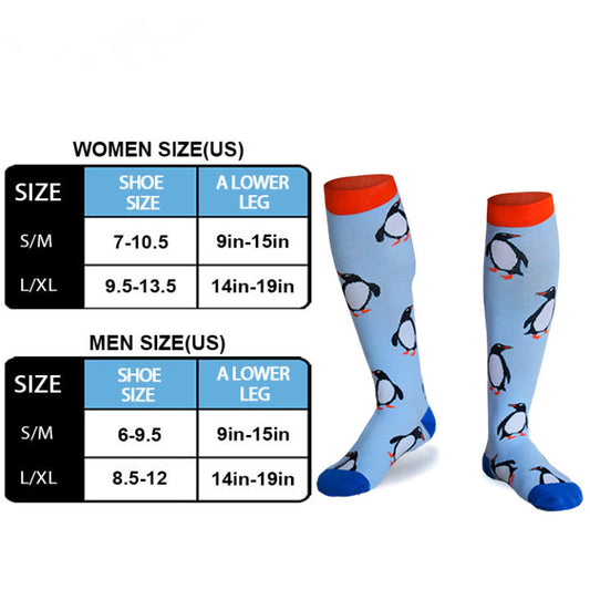 Penguin Print Compression Socks