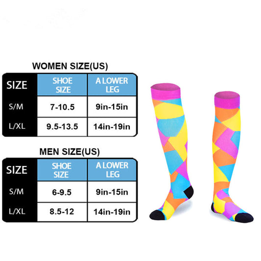 Pastel Geometric Compression Socks