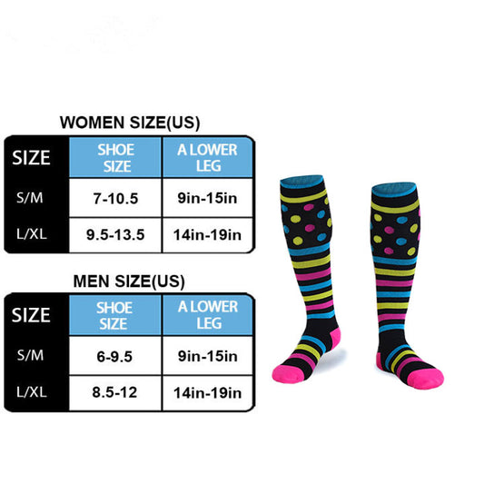 Stripe and Dot Compression Socks