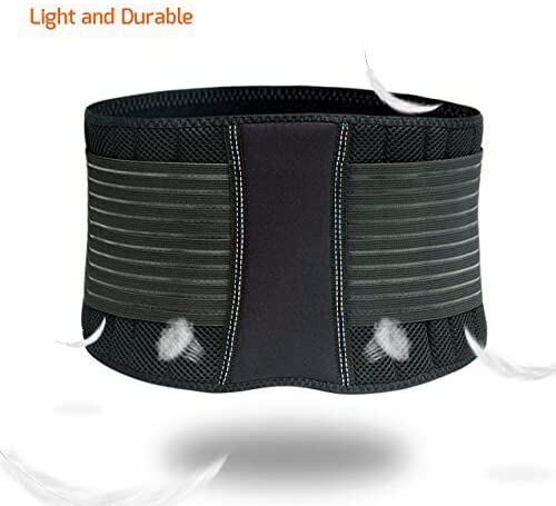 ZszbACE Stabilizing Lumbar Lower Back Brace Support Belt Dual Adjustable Straps Breathable Mesh Panels
