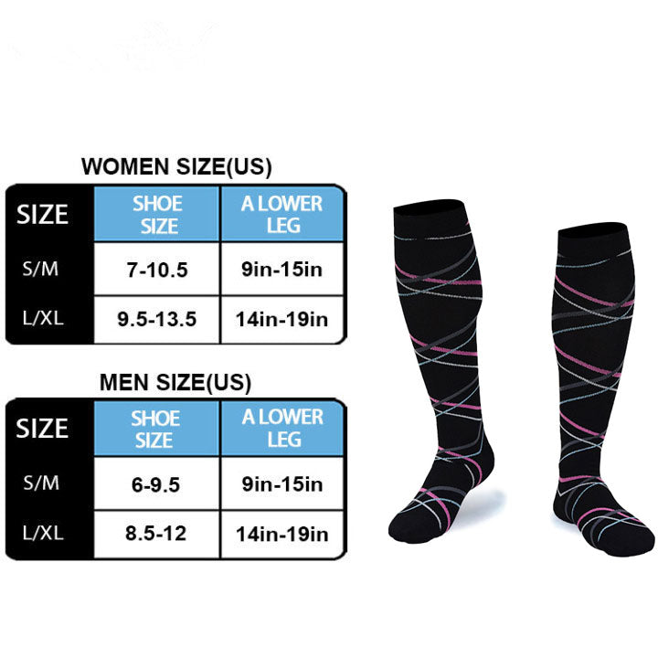 Fun Compression Socks for Women & Men Circulation, Long Stockings Support for Cycling, Hiking, Sport, Travel, Fishing, Flight