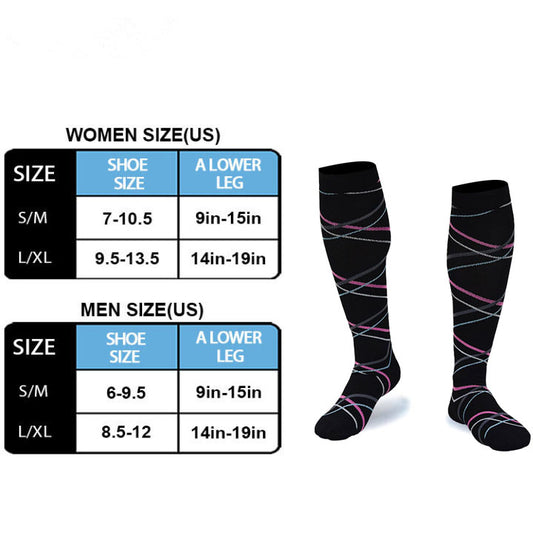 Fine Crisscross Line Compression Socks