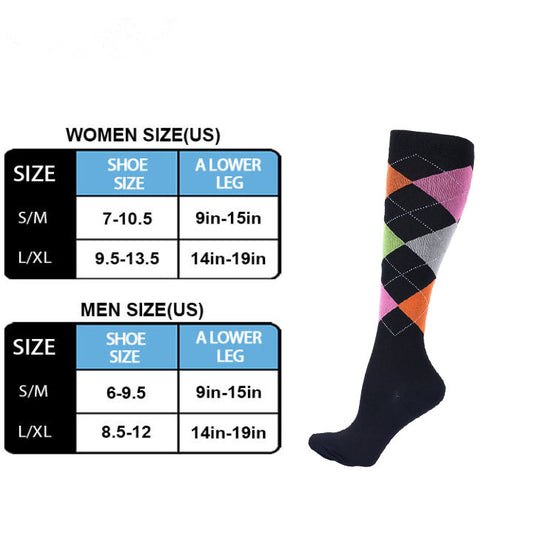 Bright Argyle Compression Socks