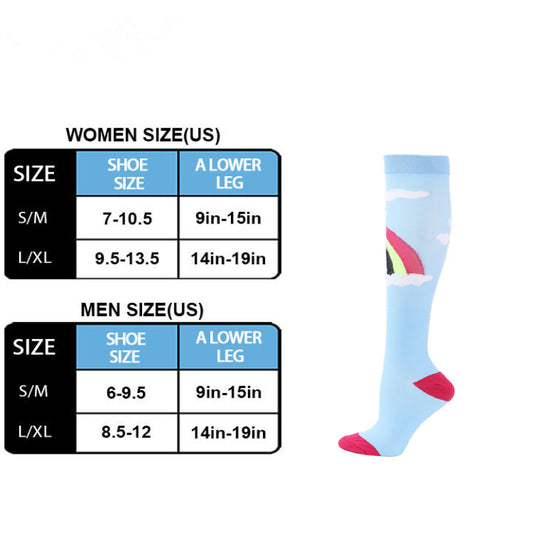 Rainbow and Cloud Compression Socks