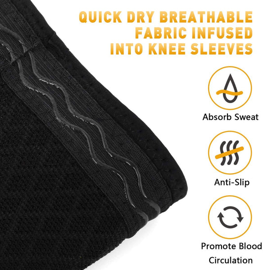 Knee Supports for Men Women - Compression Knee Sleeve for Arthritis Pain Relief Meniscus Tear, Non Slip Knee Support Brace for Running Squats Crossfit Other Sport