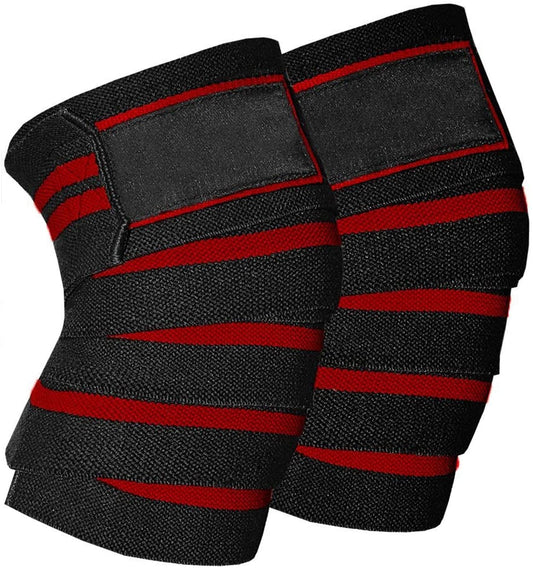 Red-Stripe Wraparound Knee Bands