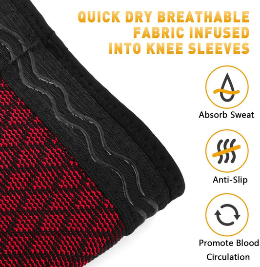 2 Pack Knee Brace, Knee Compression Sleeve Support for Men and Women, Running, Hiking, Arthritis, ACL, Meniscus Tear, Sports