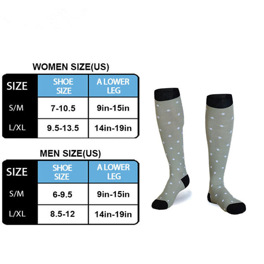 Gray Polka Dot Compression Socks