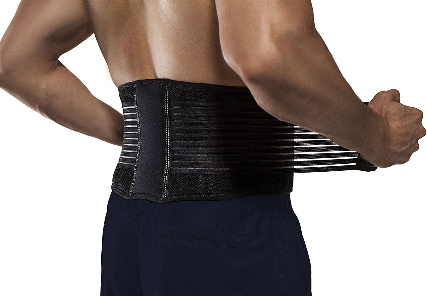 ZszbACE Stabilizing Lumbar Lower Back Brace Support Belt Dual Adjustable Straps Breathable Mesh Panels