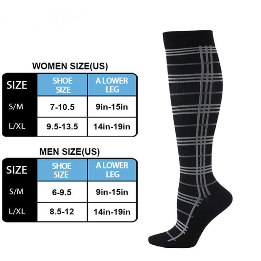 Gray Grid Compression Socks