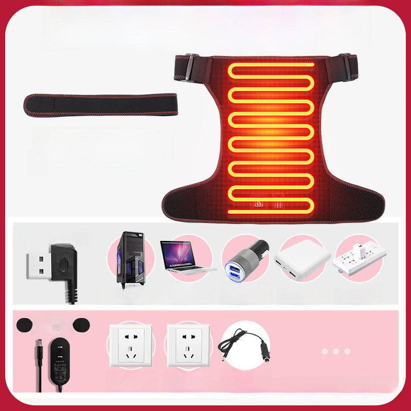 USB heating shoulder support pad variant with included accessories