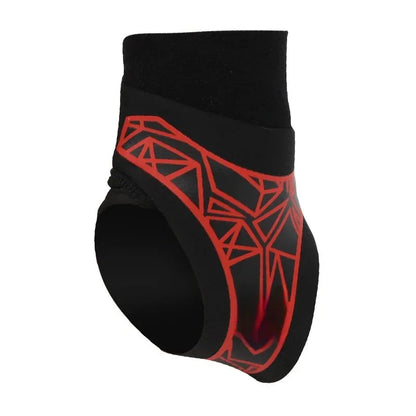 Adjustable ankle support sleeve showing slim compression design and reinforced ankle structure