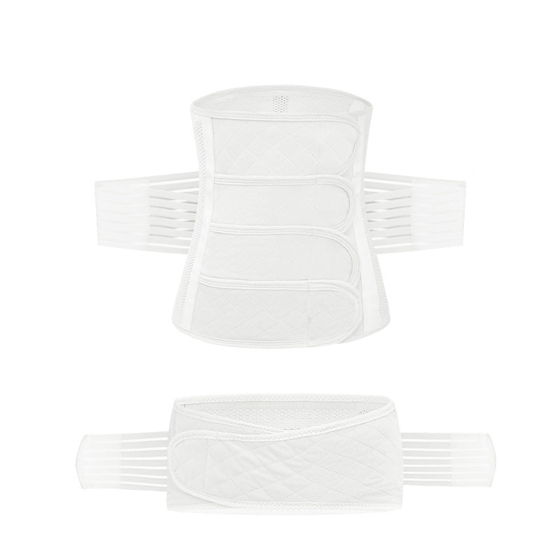 Beige postpartum support belt with wide abdominal panel