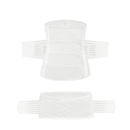 Beige postpartum support belt with wide abdominal panel