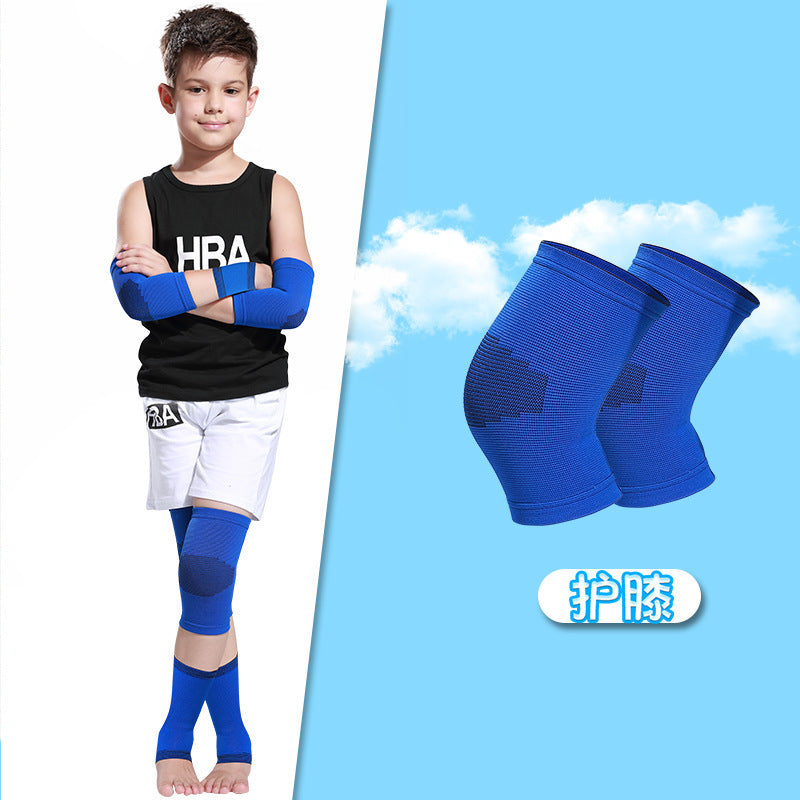 Pink kids knee support sleeves shown as a style reference