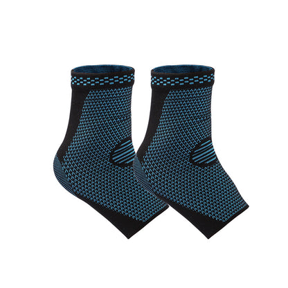 Vertical stripe knit ankle support brace variant on white background