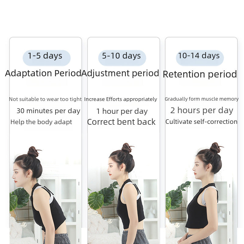 Basic gray posture corrector brace for daily upper back support