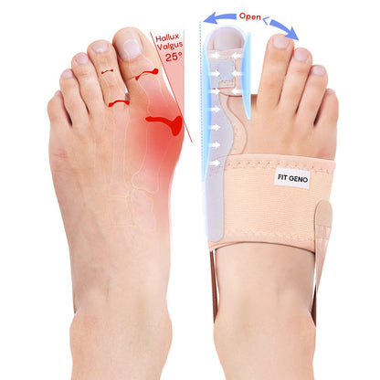 Adjustable big toe corrector brace with open wrap design on white background