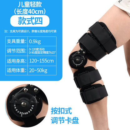 White and blue adjustable knee brace style with wrap straps and structured support