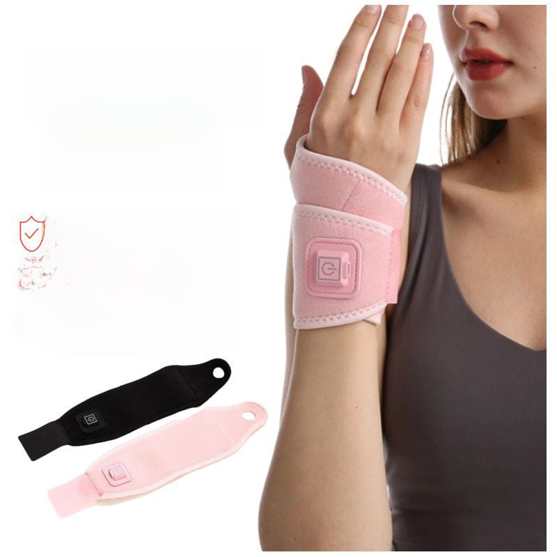 USB heated thumb wrist brace being adjusted on the wrist