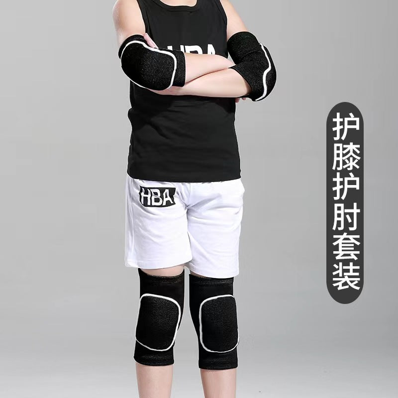 Black kids knee support sleeves with slip-on design