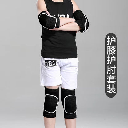 Black kids knee support sleeves with slip-on design