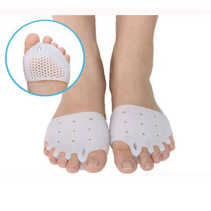 Silicone toe separator forefoot support sleeve in white and skin tone
