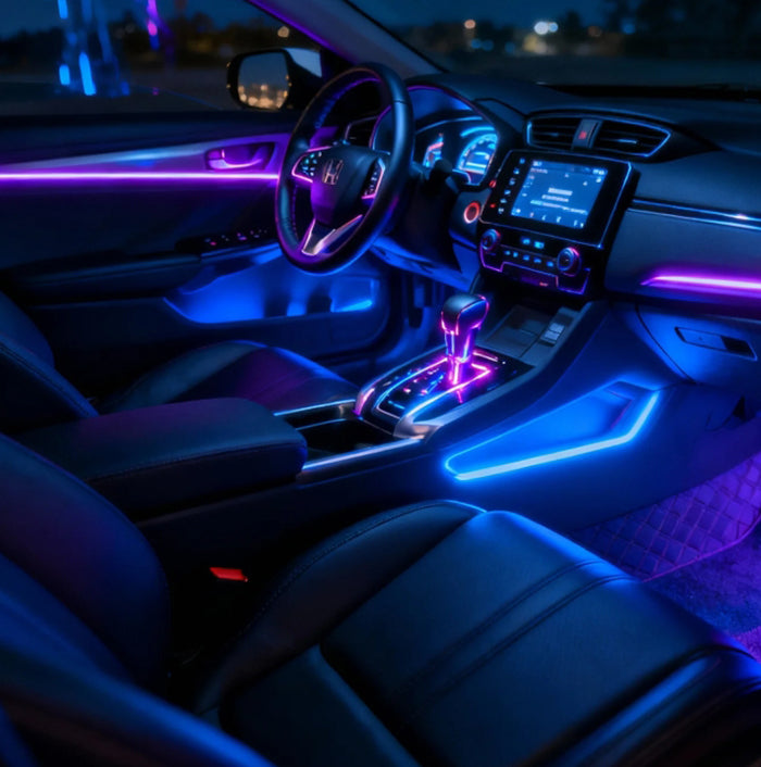 Car Ambient Lights for Ford F150 2015-2020 - 17 LED Lights for Door Panels, Storage Box, Footwell, and Control Panel