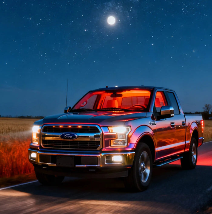 Car Ambient Lights for Ford F150 2015-2020 - 17 LED Lights for Door Panels, Storage Box, Footwell, and Control Panel