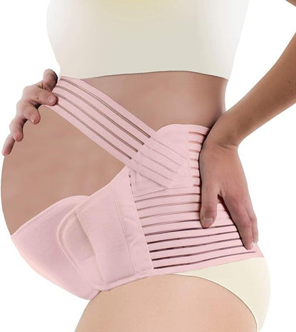 Product feature image of maternity support belt highlighting mesh construction and edge details