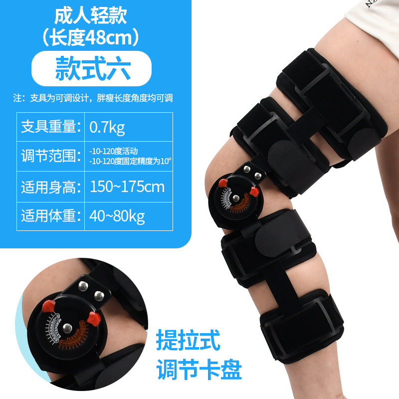 Black knee support brace style with open knee area and wraparound fit