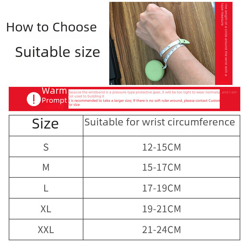 Thumb wrist brace size guide based on wrist circumference