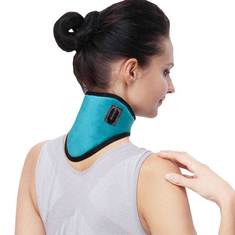 Back view of heated neck support wrap showing wrap coverage