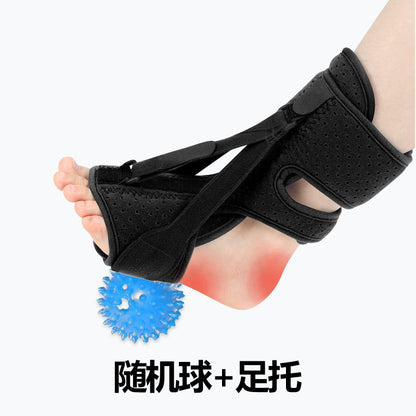 Black breathable foot drop brace with wrap straps and open-toe front