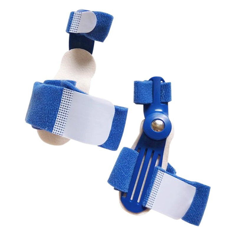 White toe support brace worn on foot showing strap placement and forefoot coverage
