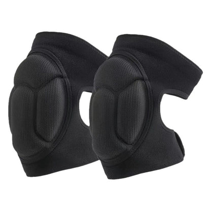 Close view of black padded elbow brace pair with supportive shape