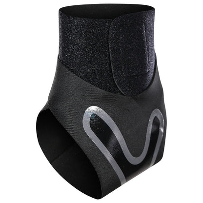 Black ankle brace with open heel and hook-and-loop wrap closure