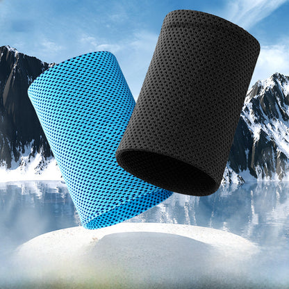 Cooling wrist sleeve shown in two color options
